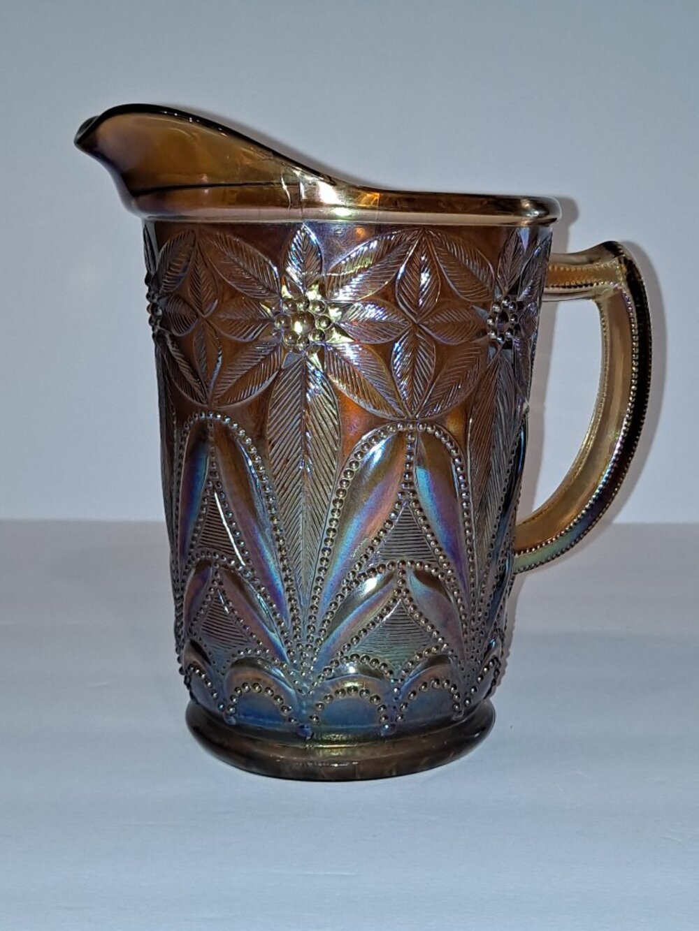 Vintage Imperial Glass Poinsetta Pitcher - Picture 10 of 12
